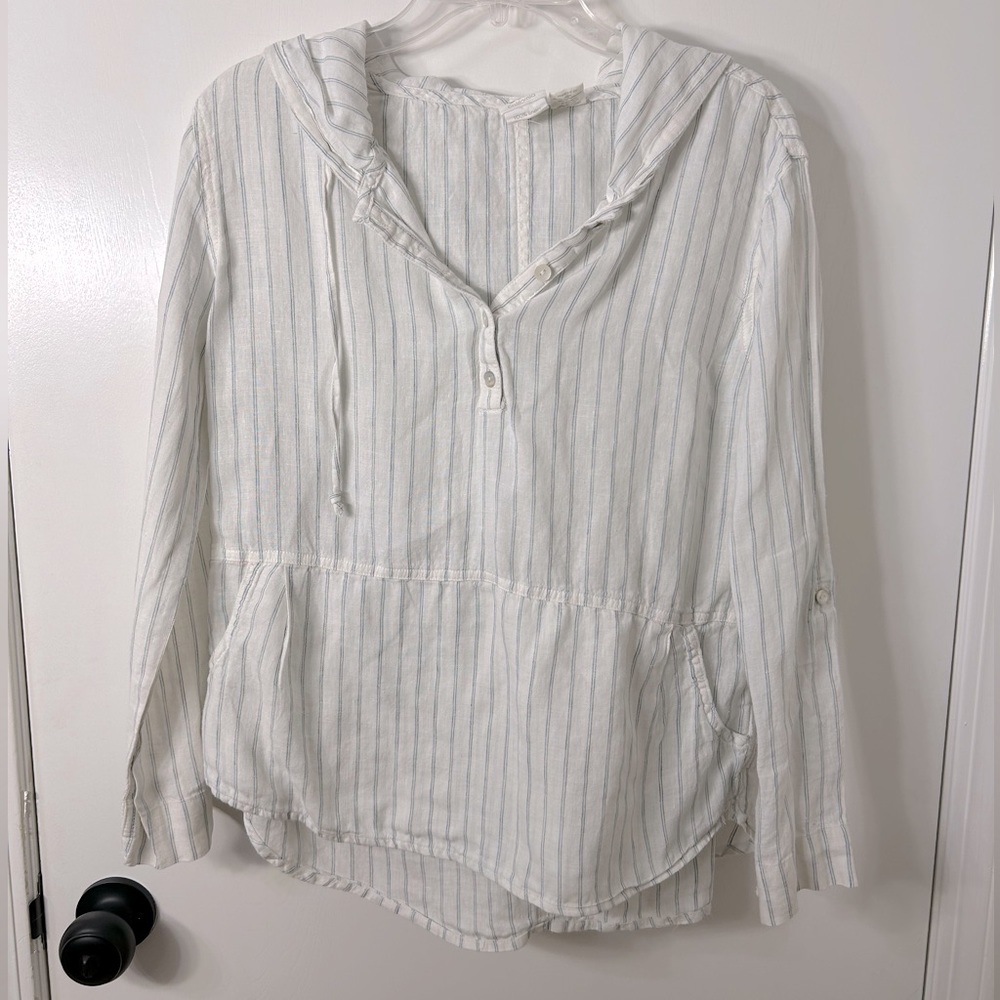 Linen Hooded Shirt